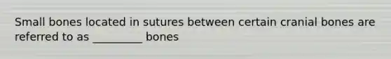 Small bones located in sutures between certain cranial bones are referred to as _________ bones