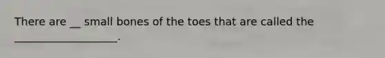 There are __ small bones of the toes that are called the ___________________.