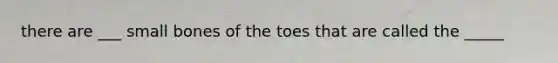 there are ___ small bones of the toes that are called the _____