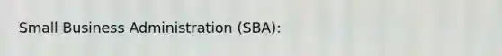 Small Business Administration (SBA):