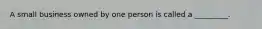 A small business owned by one person is called a _________.