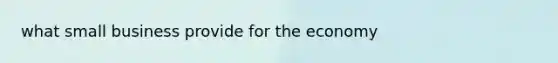 what small business provide for the economy
