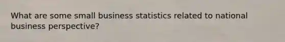 What are some small business statistics related to national business perspective?