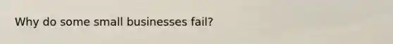 Why do some small businesses fail?