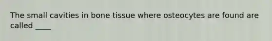 The small cavities in bone tissue where osteocytes are found are called ____