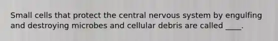 Small cells that protect the central nervous system by engulfing and destroying microbes and cellular debris are called ____.