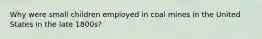 Why were small children employed in coal mines in the United States in the late 1800s?