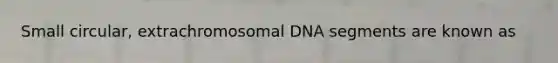 Small circular, extrachromosomal DNA segments are known as