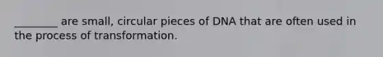 ________ are small, circular pieces of DNA that are often used in the process of transformation.