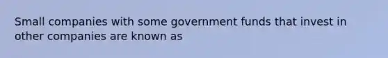 Small companies with some government funds that invest in other companies are known as