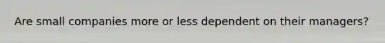 Are small companies more or less dependent on their managers?