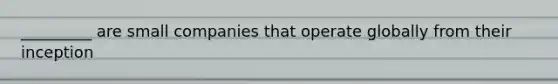 _________ are small companies that operate globally from their inception