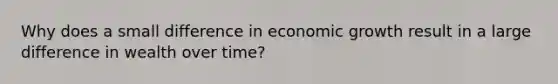 Why does a small difference in economic growth result in a large difference in wealth over time?