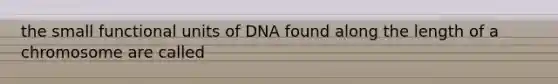 the small functional units of DNA found along the length of a chromosome are called