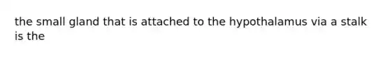 the small gland that is attached to the hypothalamus via a stalk is the
