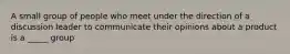 A small group of people who meet under the direction of a discussion leader to communicate their opinions about a product is a _____ group