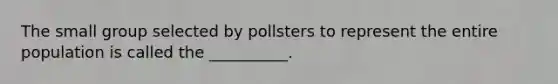 The small group selected by pollsters to represent the entire population is called the __________.