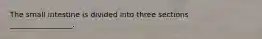 The small intestine is divided into three sections _________________.