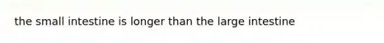 the small intestine is longer than the large intestine