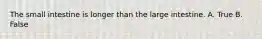 The small intestine is longer than the large intestine. A. True B. False