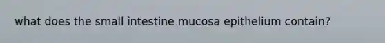 what does the small intestine mucosa epithelium contain?