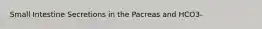 Small Intestine Secretions in the Pacreas and HCO3-