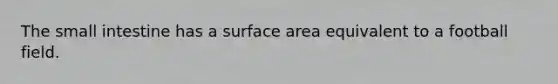 The small intestine has a surface area equivalent to a football field.