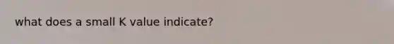 what does a small K value indicate?