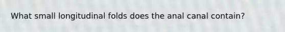 What small longitudinal folds does the anal canal contain?