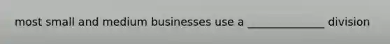 most small and medium businesses use a ______________ division