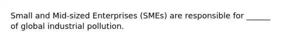 Small and Mid-sized Enterprises (SMEs) are responsible for ______ of global industrial pollution.