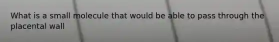 What is a small molecule that would be able to pass through the placental wall