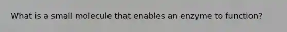 What is a small molecule that enables an enzyme to function?
