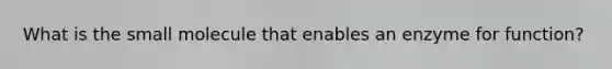 What is the small molecule that enables an enzyme for function?