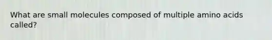 What are small molecules composed of multiple amino acids called?