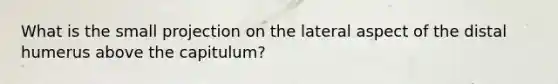 What is the small projection on the lateral aspect of the distal humerus above the capitulum?