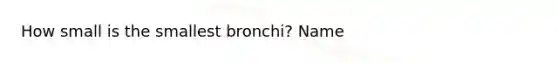 How small is the smallest bronchi? Name