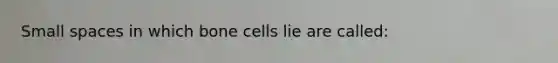 Small spaces in which bone cells lie are called: