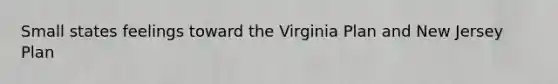 Small states feelings toward the Virginia Plan and New Jersey Plan