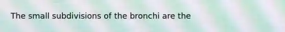 The small subdivisions of the bronchi are the