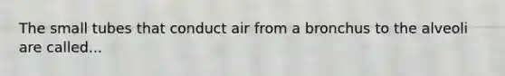 The small tubes that conduct air from a bronchus to the alveoli are called...