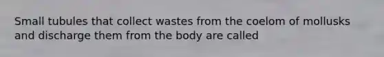 Small tubules that collect wastes from the coelom of mollusks and discharge them from the body are called