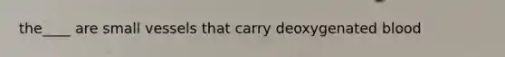 the____ are small vessels that carry deoxygenated blood