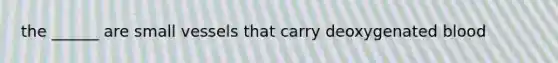 the ______ are small vessels that carry deoxygenated blood