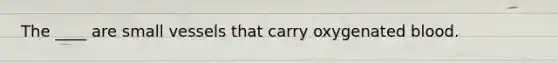 The ____ are small vessels that carry oxygenated blood.