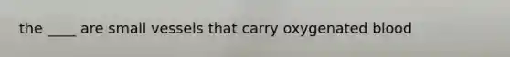 the ____ are small vessels that carry oxygenated blood