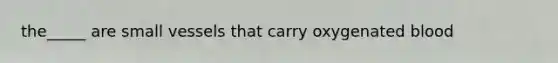 the_____ are small vessels that carry oxygenated blood