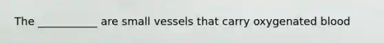 The ___________ are small vessels that carry oxygenated blood