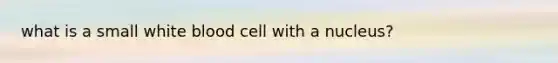 what is a small white blood cell with a nucleus?