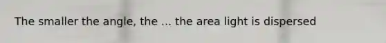 The smaller the angle, the ... the area light is dispersed